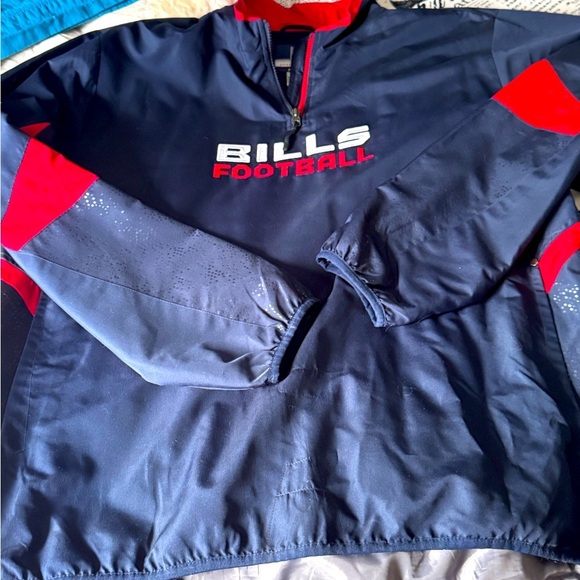 🏈 Vintage Reebok NFL Buffalo Bills Authentic Sideline Pull Over Jacket 🏈 - Picture 1 of 16